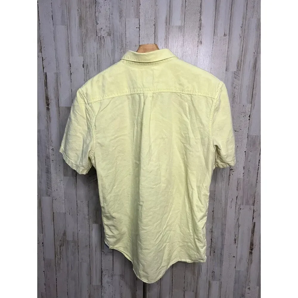 Vans Men's Short Sleeve Button-Up‎ Shirt Yellow Size Large Casual